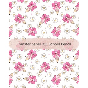 Water Soluble Transfer Paper for Polymer Clay: School Pencil Design (3x5 in Sheet)