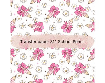 Papel de transferencia soluble en agua para arcilla polimérica: Diseño de lápiz escolar (hoja de 7,6 x 13,7 cm)