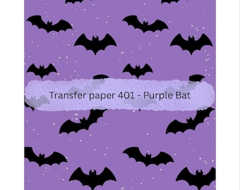 Purple Bat Transfer Paper: Halloween Polymer Clay Jewelry Making (3x5in Sheet)