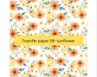 Sunflower Water Soluble Transfer Sheet| Polymer clay earrings & jewelry making supplies| Transfer paper 59