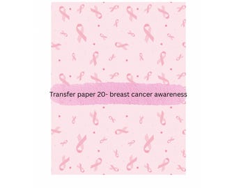 Hoja de transferencia de lazo rosa: joyería para concientizar sobre el cáncer de mama