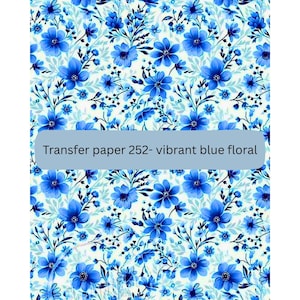Blue Floral Water Soluble Transfer Paper for Polymer Clay