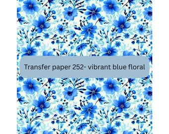 Blue Floral Water Soluble Transfer Paper for Polymer Clay