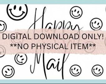 Pegatina térmica Happy Mail 2x1 SOLO ARCHIVO DIGITAL