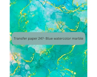 Papel de transferencia de acuarela azul mármol para joyería de arcilla polimérica (hoja de 7,6 x 13,7 cm)