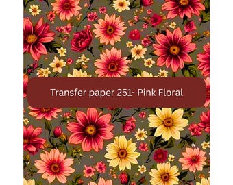 Pink Floral Water Soluble Transfer Paper for Polymer Clay