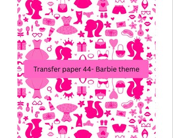 Papel de transferencia soluble en agua con temática de Barbie: joyería de arcilla polimérica