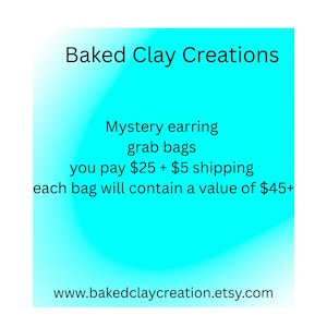 Handmade Clay Earring Mystery Grab Bag: Studs & Dangles