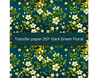 Papel de transferencia floral soluble en agua: Diseño de arcilla polimérica verde oscuro n.° 257