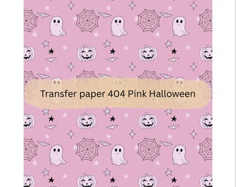 Pink Halloween Clay Transfer Paper: Pastel Spooky Designs (3x5in Sheet)