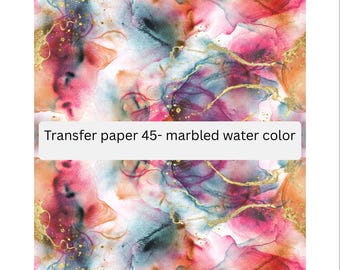 Watercolor Marbled Transfer Sheet: Polymer Clay Jewelry Making (3x5 inch)