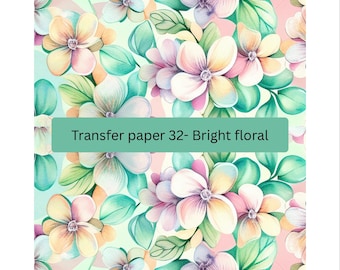 Papel de transferencia floral soluble en agua: Diseño de flores pastel para arcilla