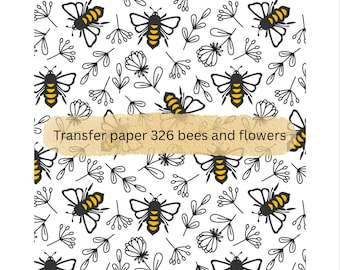 Papel de transferencia soluble en agua "Abejas y flores": joyería de arcilla polimérica