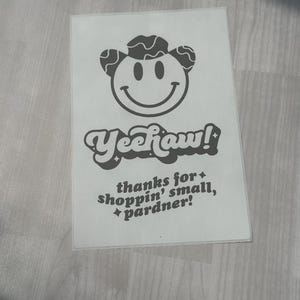 yeehaw 4x6 thermal packaging stickers