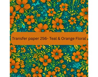 Papel de transferencia floral verde azulado y naranja: Fabricación de joyas de arcilla polimérica
