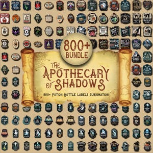 Vintage Halloween Apothecary Labels Bundle: 800+ Potion Stickers (Digital Download)