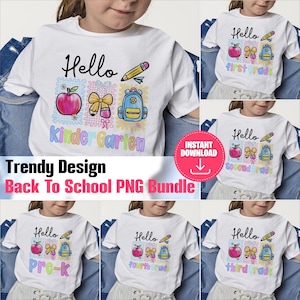Preppy Back To School Bundle Png, T Shirt Bundle PNG, First Day Of School Shirt, Coquette Teacher Png Shirt, Girl Shirt Sublimation Designs