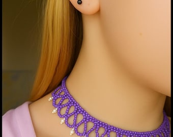 Initiaalketting met kralen voor dames – Handgemaakte kralensieraden, gepersonaliseerd cadeau voor haar en kerstcadeau-idee | Digitale download
