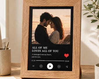 Gepersonaliseerde spraakberichtlijst, cadeau fotolijst audio, fotolijst aangepaste muziekspeler, huwelijksverjaardagscadeau voor stel