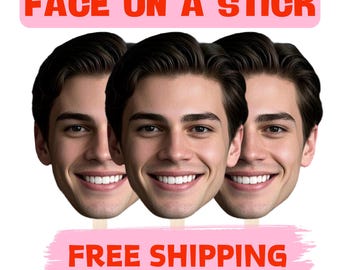 Face on a Stick,Big Head Cutouts,Custom Big Head,Cutouts Fat Head,Bachelorette Party Decor,Big Heads Face for Birthday Parties,Face Fan