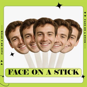 Custom Heads on a Stick,Face on a Stick,Custom Face Cutout,Bachelorette Party Decor,Graduation Birthday Sports Game Bride Family Gag Gift