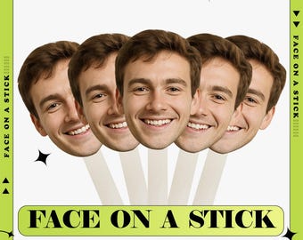 Custom Heads on a Stick,Face on a Stick,Custom Face Cutout,Bachelorette Party Decor,Graduation Birthday Sports Game Bride Family Gag Gift
