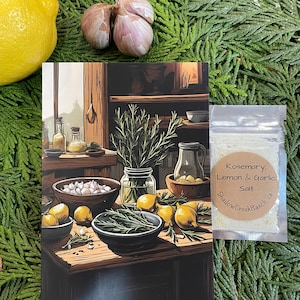 A perfect card, with gift, for the chef or 'foodie' in your life, includes our Gourmet Rosemary Lemon & Garlic Salt.  Gardening Club.  Chef.