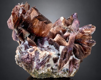 Glassy Rare Brown Axinite Crystal cluster on Matrix, Mineral Specimen, Crystal collectors