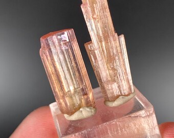 Natural Pink Tourmaline Crystals Pair from Afghanistan - 15.50 Carats