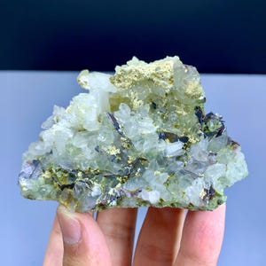 Chlorine Quartz Cluster with Rare Red Brookite Crystals - Pakistan