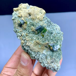 Green Sphene Titanite on Matrix, Natural Sphene Crystals, Sphene Specimen from Skardu Mine Pakistan - 200 gram