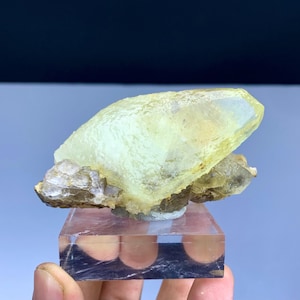 Dog Tooth Shape Yellow Calcite on Fluorite, Natural Terminated Calcite, Calcite Specimen from Afghanistan - 137 gram