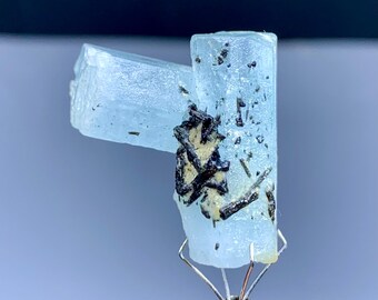 アクアマリン、トパーズ、ショール、クォーツ、マイカ鉱物標本