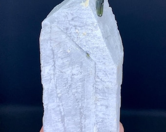 Amazing Green Cap Tourmaline on Feldspar from Astak Nala Mine, Skardu Pakistan - 89 grams