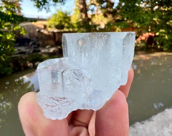 Natural Terminated Sky Blue Aquamarine Cluster from Nagar valley, Gilgit Pakistan - 65 gram