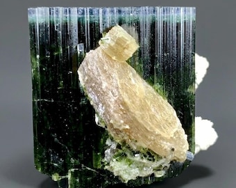 Blue Cap Tourmaline with Lepidolite from Paprok, Afghanistan - 78 grams