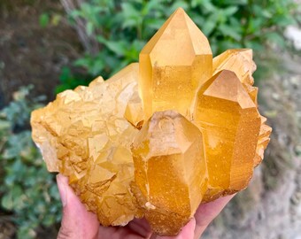 Iron Coated Quartz Cluster from Hashupi Mine Pakistan - 422 gram