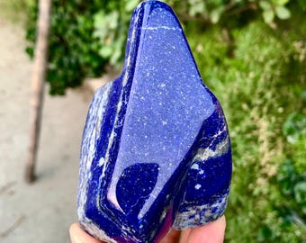 Royal Grade Blue Lapis Lazuli Polished Freeform, Home Decore, Afghan Lapis Stone - 364 gram