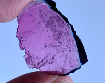 Bicolor Tourmaline Slice from Afghanistan, Pink & Indicolite Blue Tourmaline Crystal - 11 carats