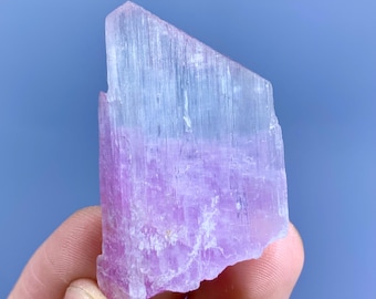 Cristal de kunzita bicolor: piedra natural terminada de Afganistán (21 gramos)