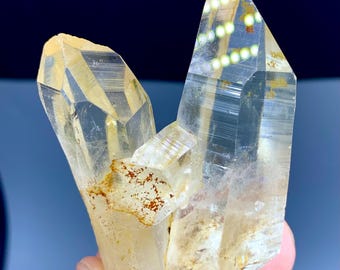 Gemmy Clear Quartz Cluster: Hashupi Mine Specimen, 116 gram