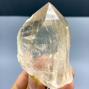 Golden Rutile Quartz Specimen: Skardu Pakistan Crystal (120 gram