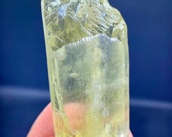 Etched Yellow Color Triphane Kunzite Crystal, Terminated Kunzite from Afghanistan - 79 gram