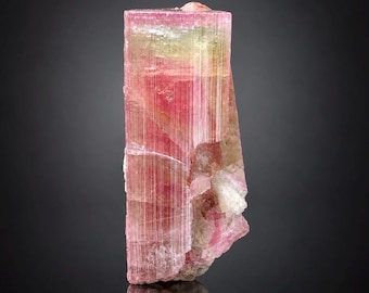 Watermelon Tourmaline Crystal, Natural Terminated Raw Tourmaline, Bicolor Gem - 13.8 gram