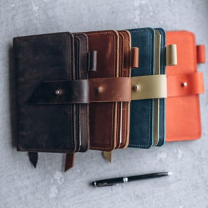 Personalized A6, A5, A4 Leather Notebook – Custom Notepad with Leather Cover, Perfect for Travelers, Office Use, and Unique Gift Ideas