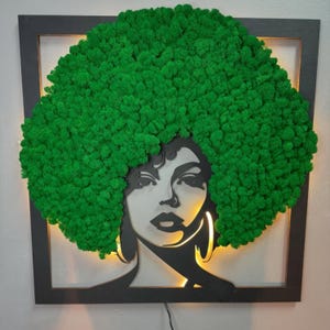 Moos Wand Kunst Wohnkultur | Moss Wandkunst Led | Moos Wand Kunst Große | Moos Wand-Kunst-Dekor mit Lichtern | Personalisierbar Moos Wandbehang