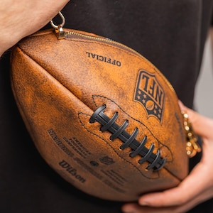 NFL Leather Belt Bag – Stylish Football Purse for Women – Handmade Crossbody Sling Bag – Unique Gift for Her –  Trendy Sporty Handbag