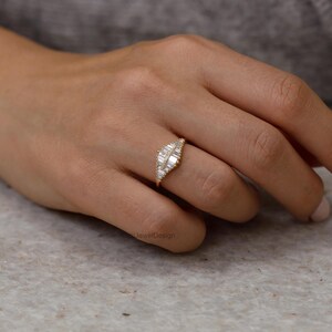 18k solid gold diamond band with tapered baguette stones and luxury finish