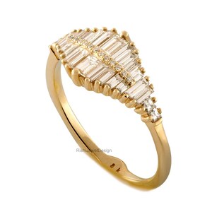Luxury minimalist diamond ring in solid gold designed for stacking and everyday wear