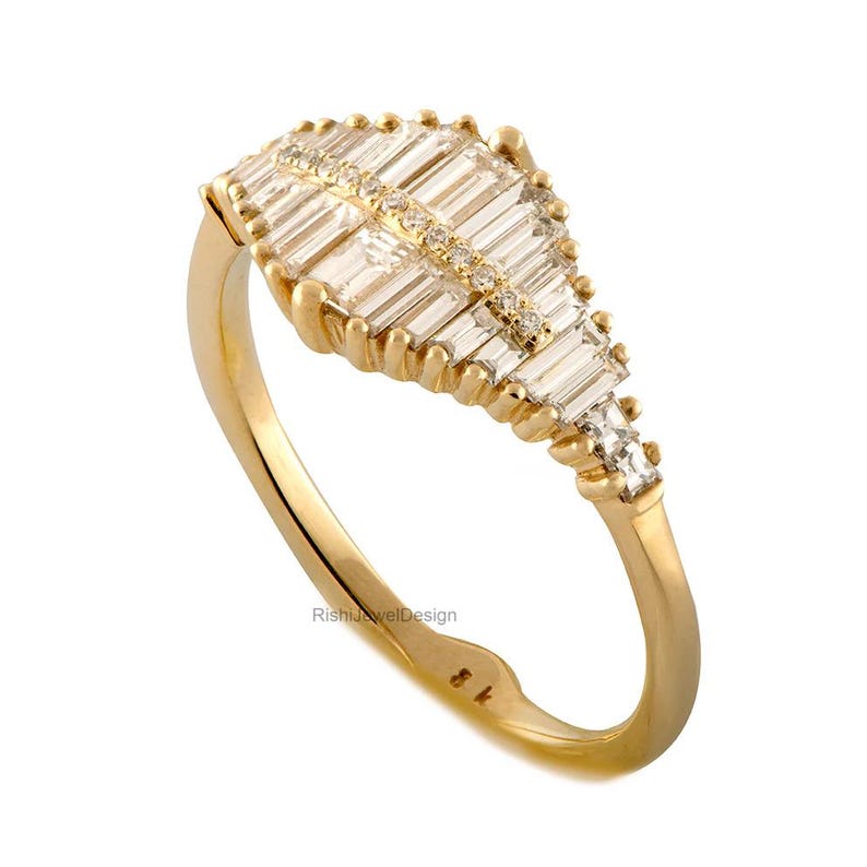 Luxury minimalist diamond ring in solid gold designed for stacking and everyday wear